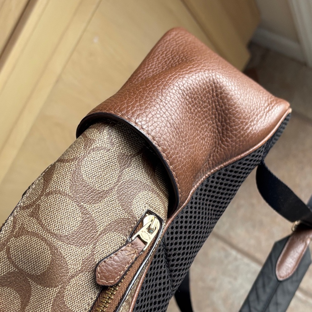 Coach Signature Brown Leather Backpack-5671 - Picture 6 of 13